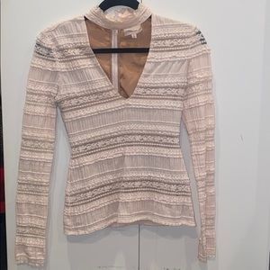 Cinq a sept pale pink lace top